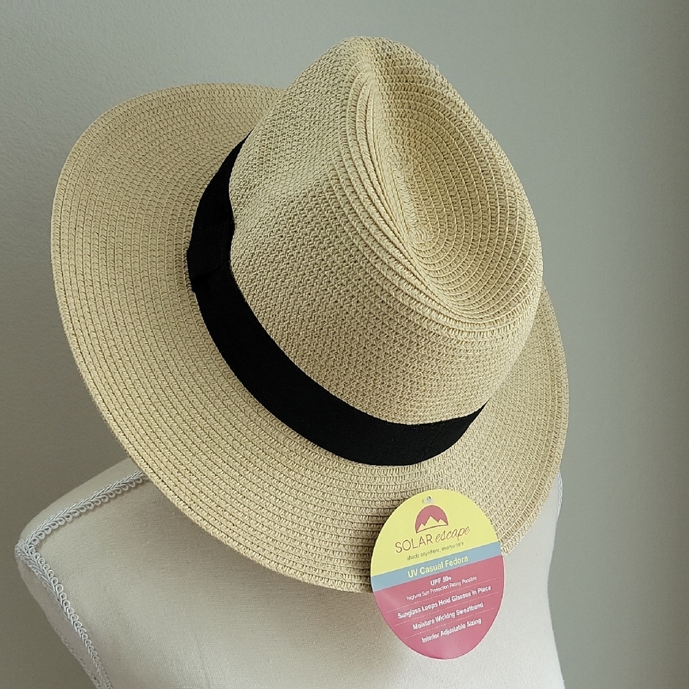 Fedora Hat UPF 50+ Moisture Wicking Adjustable Sunglass Loops SOLAR Escape